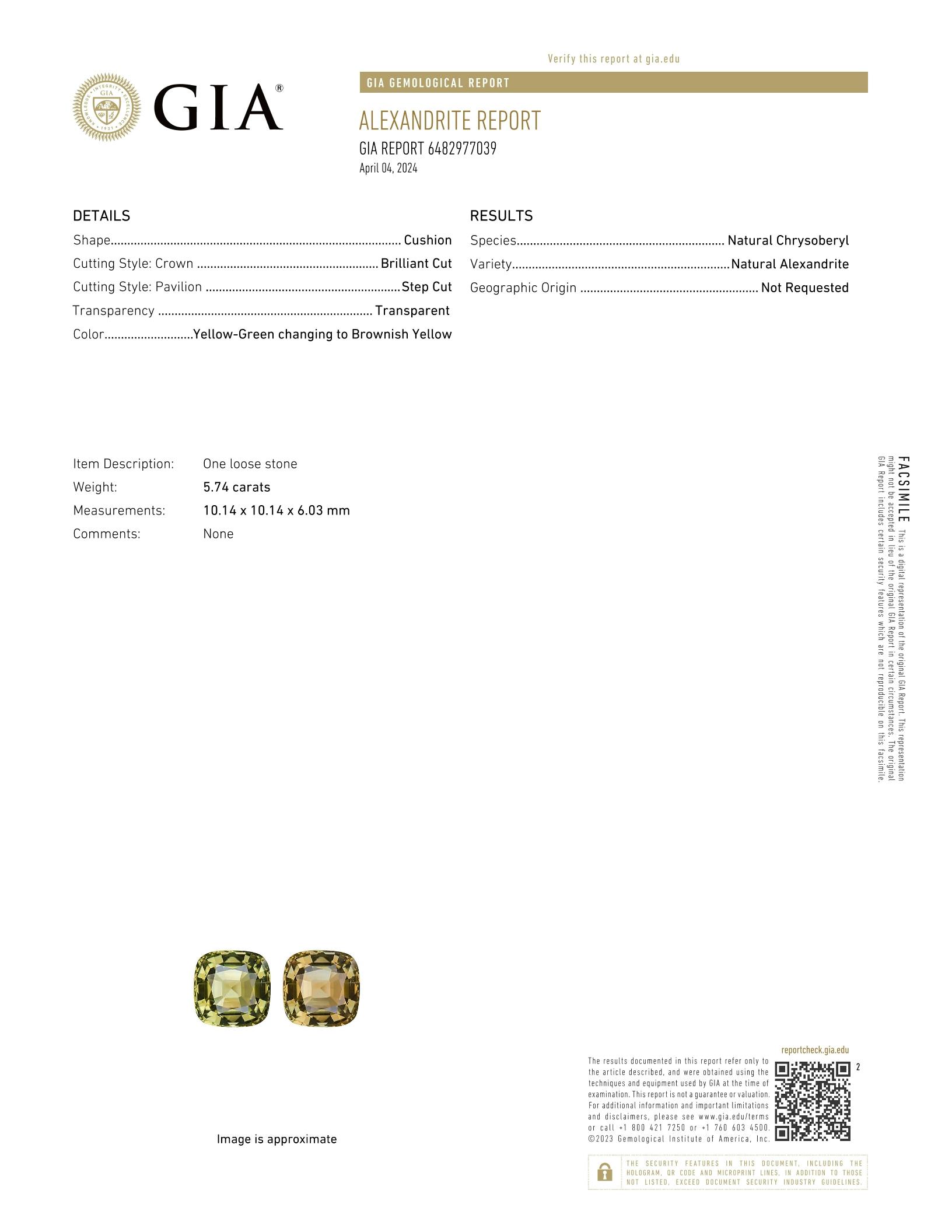Alexandrite 5.74 ct